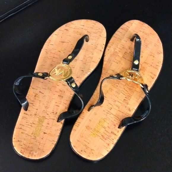 Michael Kors Shoes - Michael Kors Black and Tan Sandals Size 10